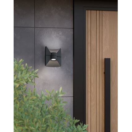 Eglo - LED Venkovní nástěnné svítidlo Antracit 2xLED-SMD/2,5W/230V IP44