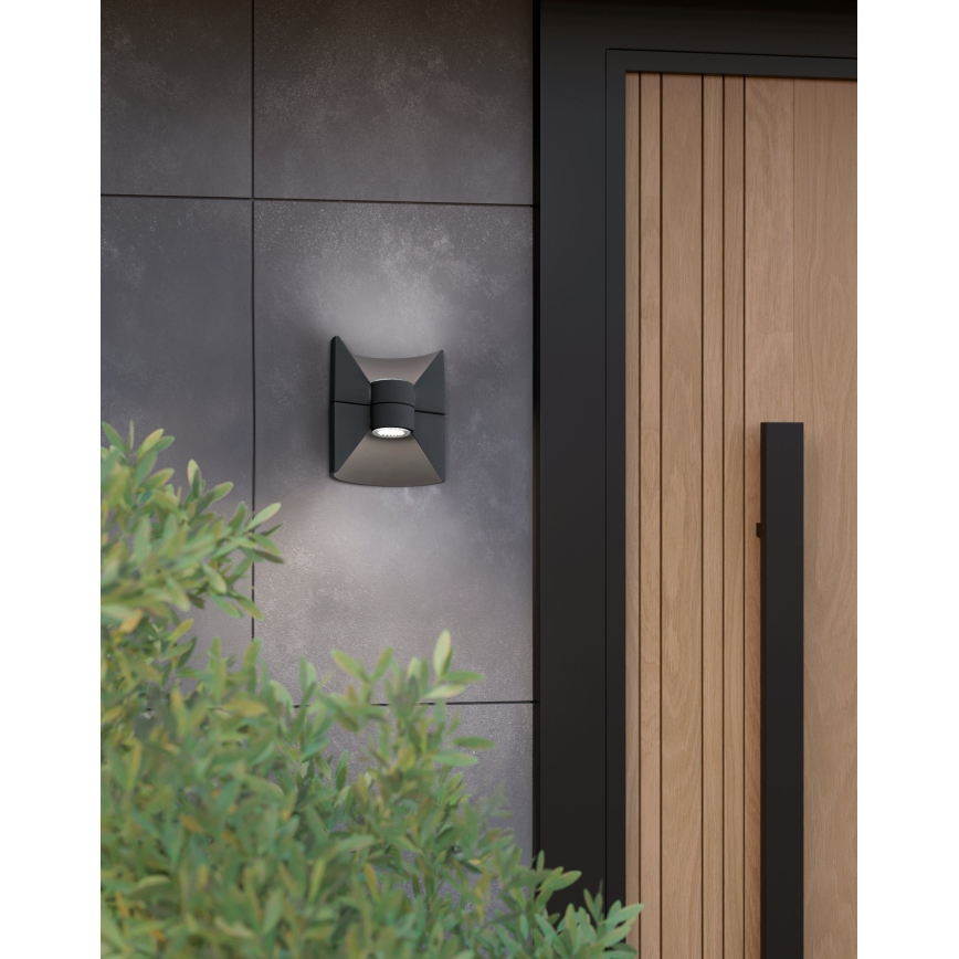 Eglo - LED Venkovní nástěnné svítidlo Antracit 2xLED-SMD/2,5W/230V IP44