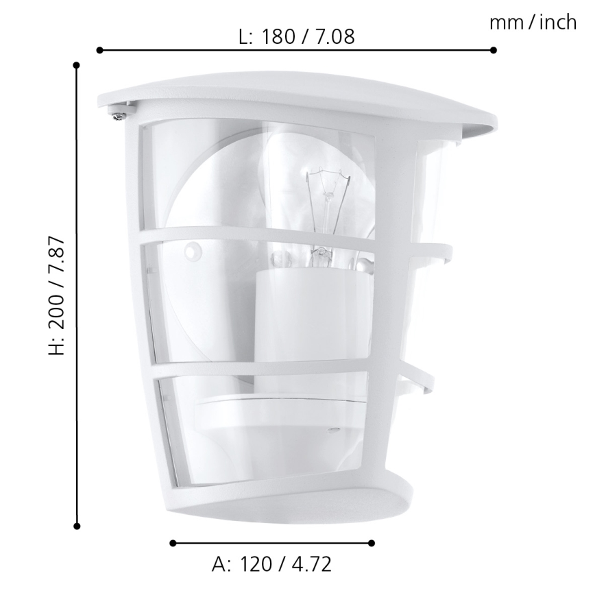 Eglo - LED Venkovní nástěnné svítidlo 1xE27/8,5W/230V IP44