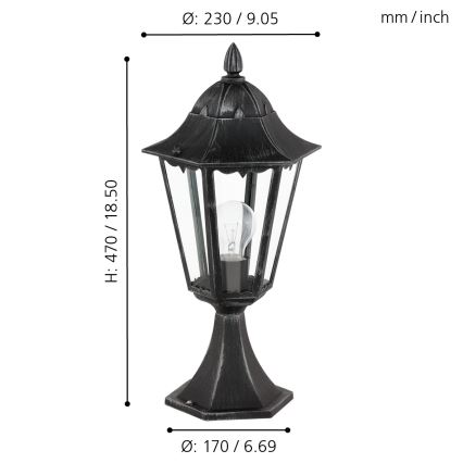 Eglo - Venkovní lampa 1xE27/60W/230V IP44