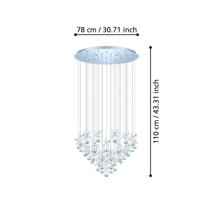 Eglo 93661 - LED Lustr na lanku PIANOPOLI LED/107,5W/230V