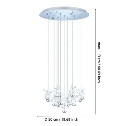 Eglo 93662 - LED Lustr na lanku PIANOPOLI LED/37,5W/230V