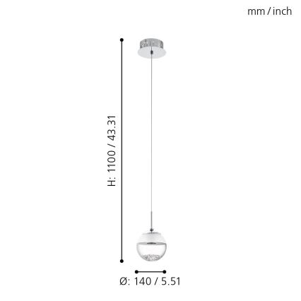 Eglo - LED závěsné svítidlo 1xLED/5W/230V