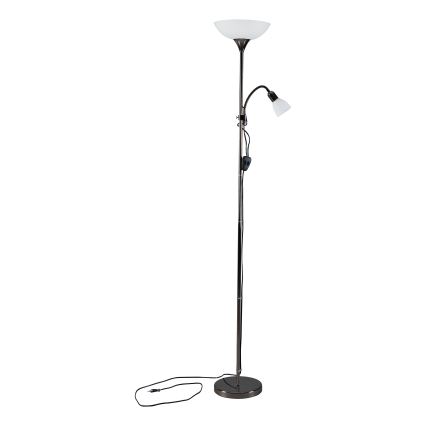 Eglo - Stojací lampa 1xE27/60W/230V + 1xE14/25W/230V černý chrom