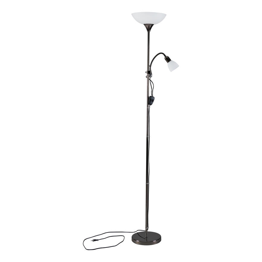 Eglo - Stojací lampa 1xE27/60W/230V + 1xE14/25W/230V černý chrom