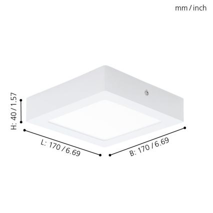 Eglo 94073 - LED stropní svítidlo FUEVA 1 LED/10,95W/230V