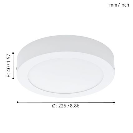 Eglo 94076 - LED stropní svítidlo FUEVA 1 LED/16,47W/230V pr. 22,5 cm
