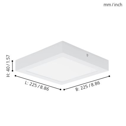 Eglo 94077 - LED stropní svítidlo FUEVA 1 LED/16,47W/230V