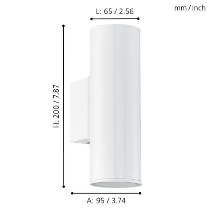 Eglo - LED Venkovní osvětlení 2xGU10/3W/230V IP44