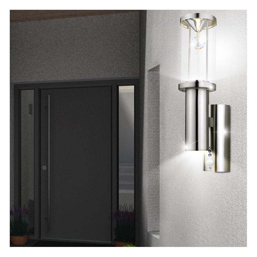 Eglo 94126 - LED venkovní osvětlení s čidlem TRONO 2 1xGU10/3W + 1xLED/3,7W IP44