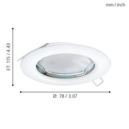 Eglo - SADA 3x LED Podhledové svítidlo PENETO 3xGU10-LED/3W/230V