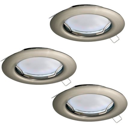 Eglo - SADA 3x LED Podhledové svítidlo PENETO 3xGU10-LED/3W/230V