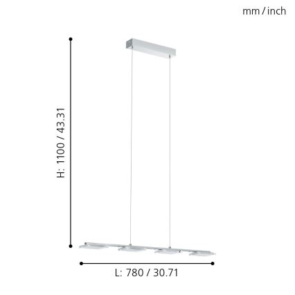 Eglo - LED závěsné svítidlo 4xLED/4,5W/230V