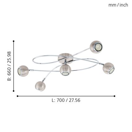 Eglo - LED Bodové svítidlo 5xGU10-LED/3W/230V