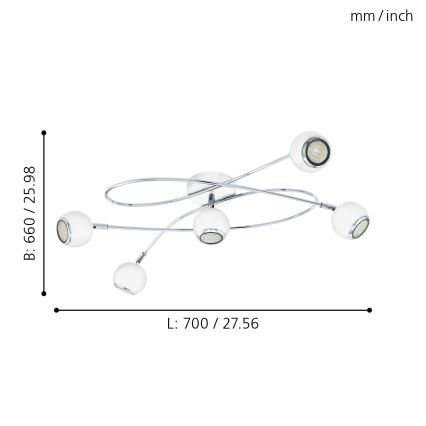 Eglo - LED Bodové svítidlo 5xGU10-LED/3W/230V