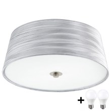 Eglo 94306- LED Stropní svítidlo FONSEA 1 2xE27/9W/230V stříbrná