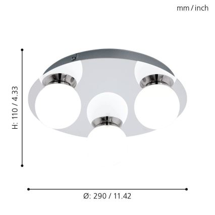 Eglo - LED koupelnové svítidlo 3xLED/3,3W/230V IP44