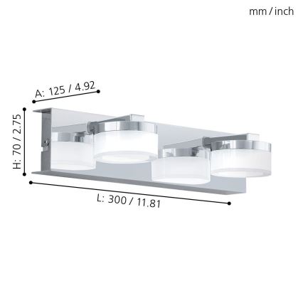 Eglo - LED koupelnové nástěnné svítidlo 2xLED/4,5W/230V IP44