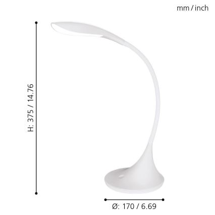 Eglo - LED stmívatelná stolní lampa 1xLED/4,5W/230V bílá