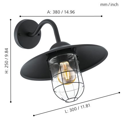 Eglo - Venkovní svítidlo 1xE27/60W/230V IP44