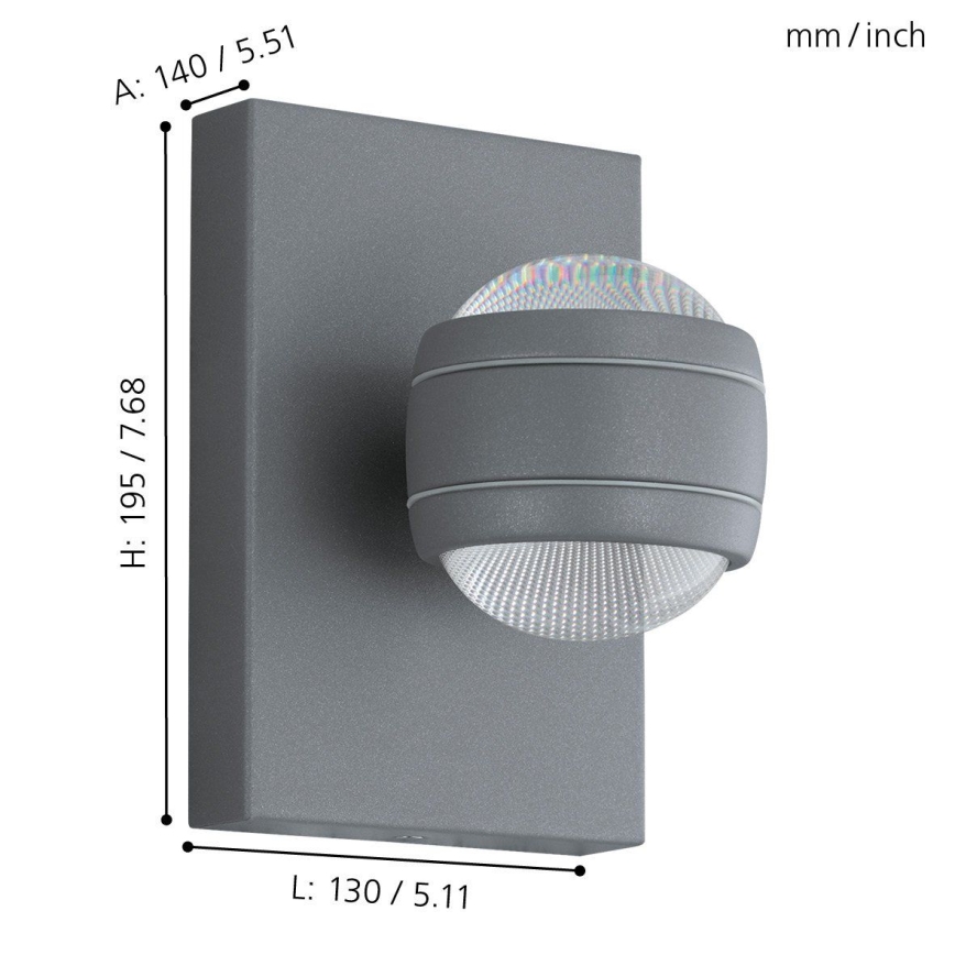 Eglo - LED venkovní svítidlo 2xLED/3,7W/230V IP44