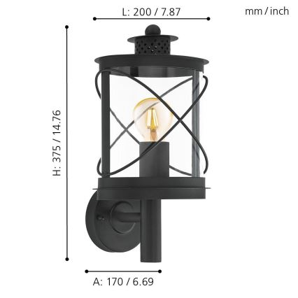 Eglo - Venkovní svítidlo 1xE27/60W/230V IP44