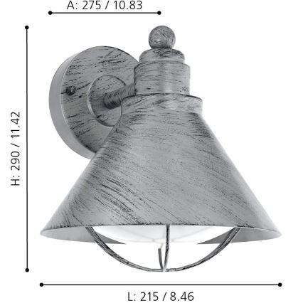 Eglo 94859 - Venkovní svítidlo BARROSELA 1xE27/40W/230V IP44