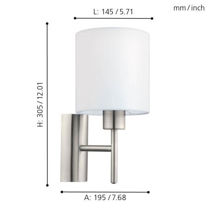 Eglo - Nástěnné svítidlo 1xE27/60W/230V