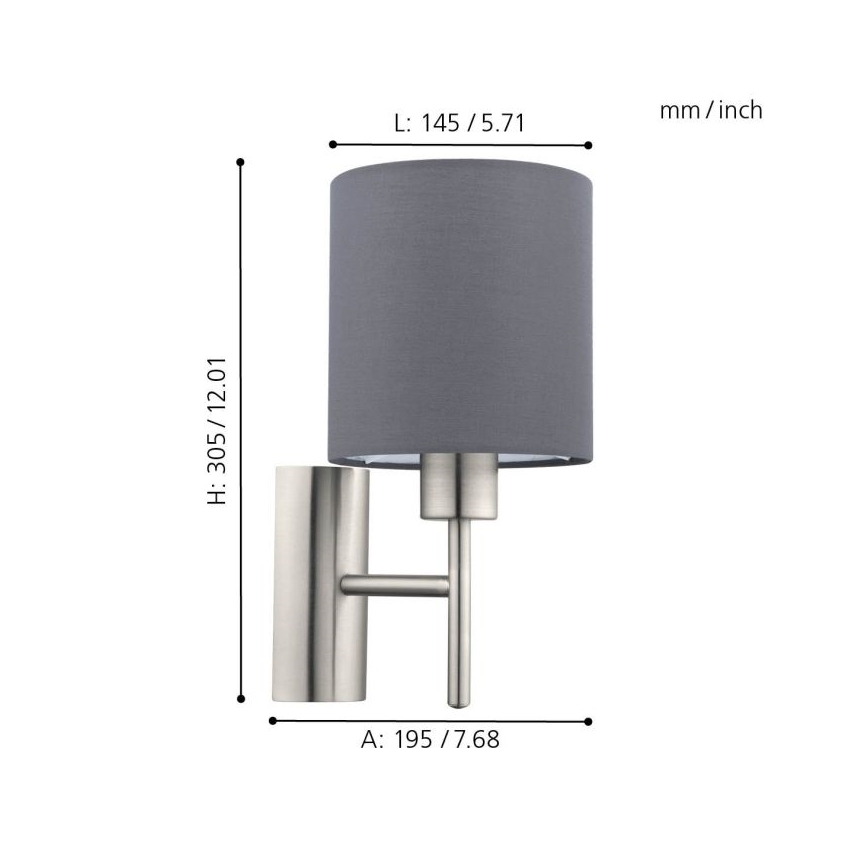 Eglo - Nástěnné svítidlo 1xE27/60W/230V