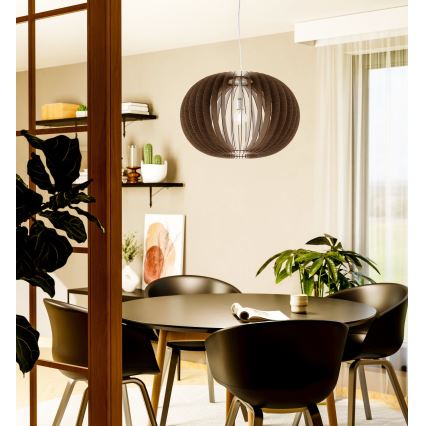 Eglo 95026 - Lustr na lanku STELLATO 1xE27/60W/230V pr. 70 cm hnědá