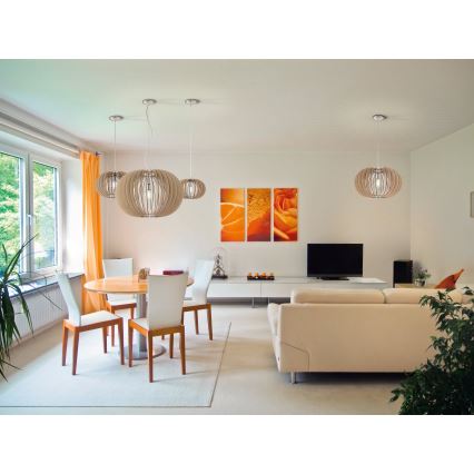 Eglo 95042 - Lustr na lanku STELLATO 1xE27/60W/230V pr. 70 cm béžová