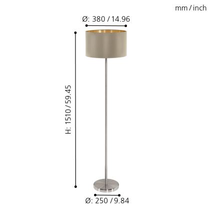 Eglo - Stojací lampa 1xE27/60W/230V taupe