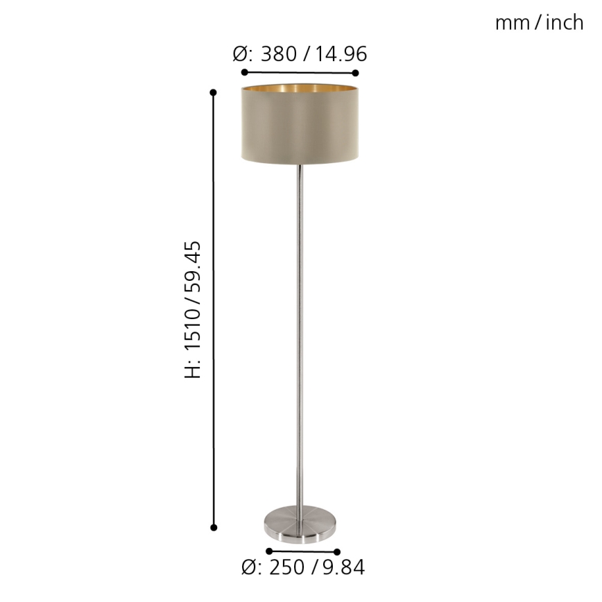 Eglo - Stojací lampa 1xE27/60W/230V taupe
