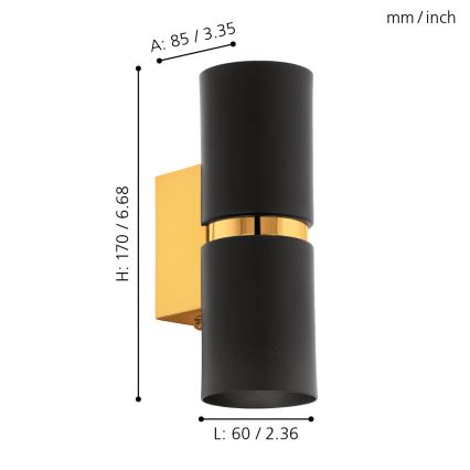 Eglo - LED nástěnné svítidlo 2xGU10-LED/4W/230V