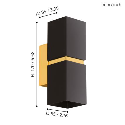 Eglo - LED nástěnné svítidlo 2xGU10-LED/4W/230V