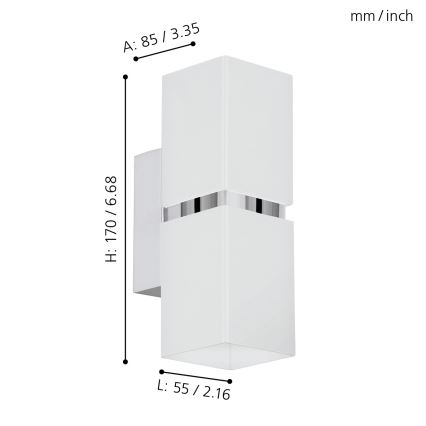 Eglo - LED nástěnné svítidlo 2xGU10-LED/4W/230V