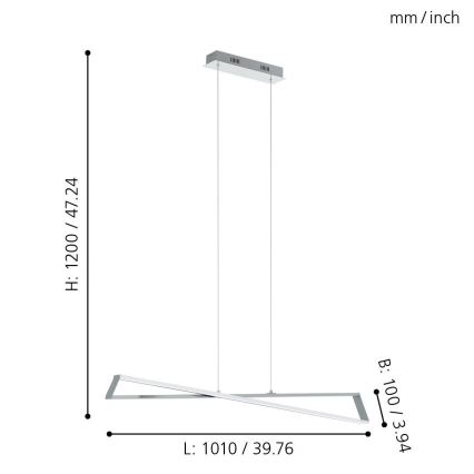 Eglo 95566 - LED lustr AGRELA 2xLED/14,4W/230V