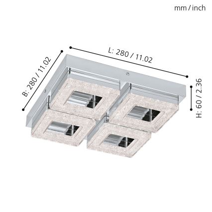 Eglo - LED Stropní svítidlo 4xLED/4W/230V