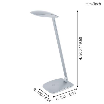 Eglo - LED Stmívatelná stolní lampa 1xLED/4,5W/USB