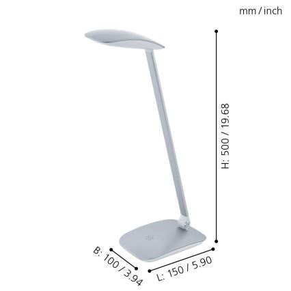 Eglo - LED Stmívatelná stolní lampa LED/4,5W/USB