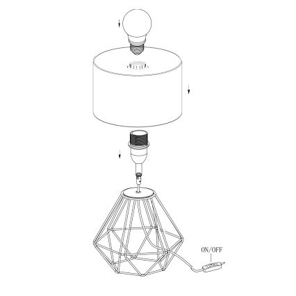 Eglo - Stolní lampa 1xE14/60W/230V