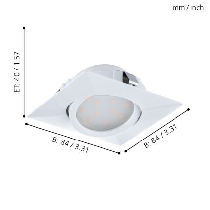 Eglo - SADA 3x LED podhledové svítidlo PINEDA LED/4,9W/230V