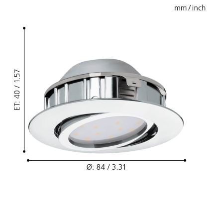 Eglo - SADA 3x LED Stmívatelné podhledové svítidlo PINEDA LED/5,5W/230V