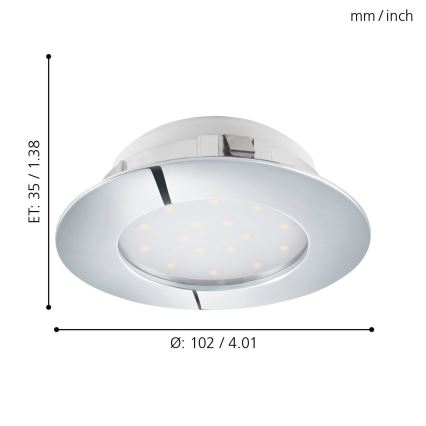 Eglo - LED podhledové svítidlo 1xLED/12W/230V