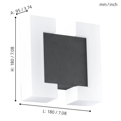 Eglo - LED Venkovní nástěnné svítidlo 2xLED/4,8W IP44