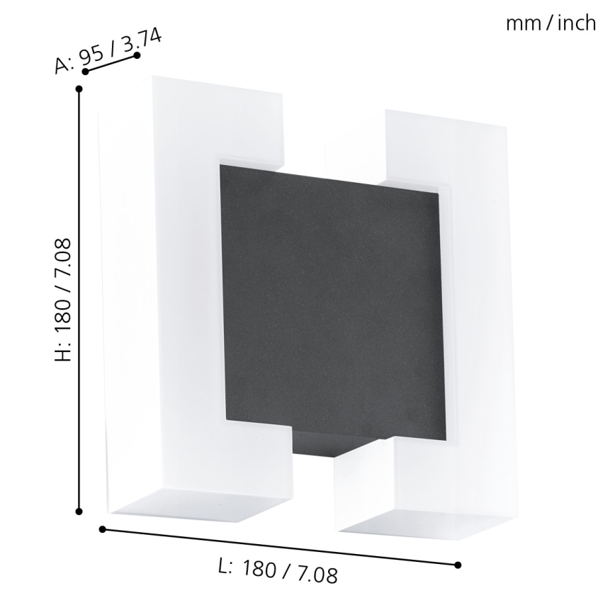Eglo - LED Venkovní nástěnné svítidlo 2xLED/4,8W IP44