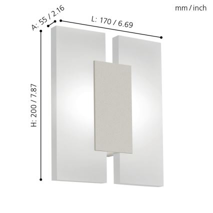 Eglo - LED nástěnné svítidlo 2xLED/4,5W/230V