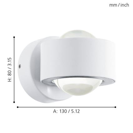 Eglo - LED nástěnné svítidlo 2xLED/2,5W/230V