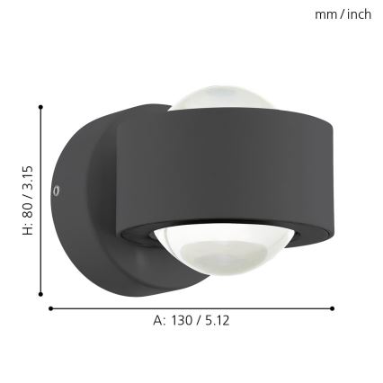 Eglo - LED nástěnné svítidlo 2xLED/2,5W/230V