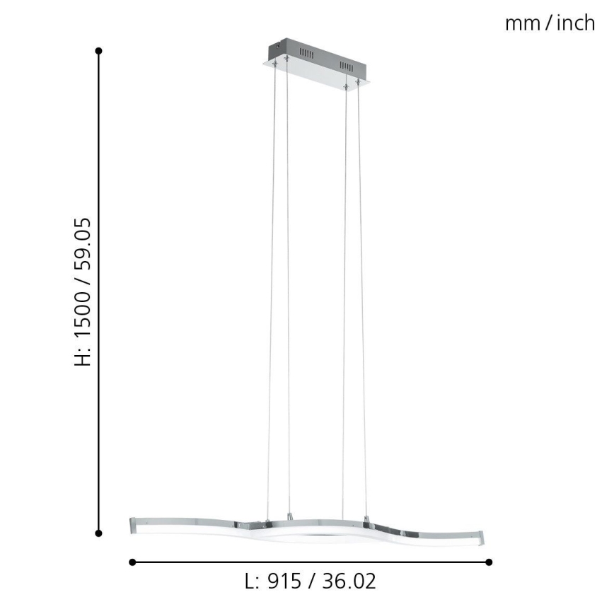 Eglo 96101 - LED lustr LASANA 2 2xLED/10,5W/230V